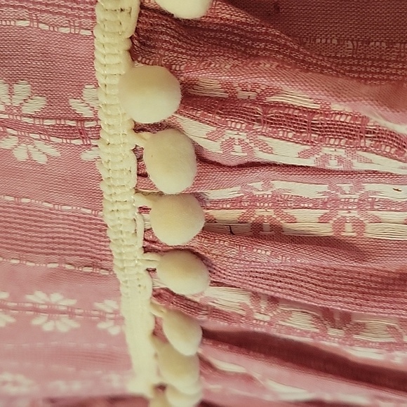 Pastourelle by Pippa & Julie red boho bohemian tassel pom pom modern top - Picture 4 of 10